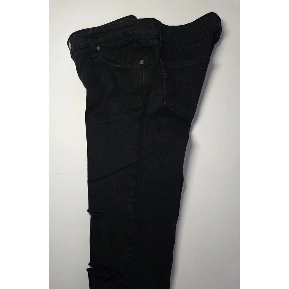 Paige Jeans Womens‎ Size 28 Skyline Skinny Black Distressed Denim Jeans Pants